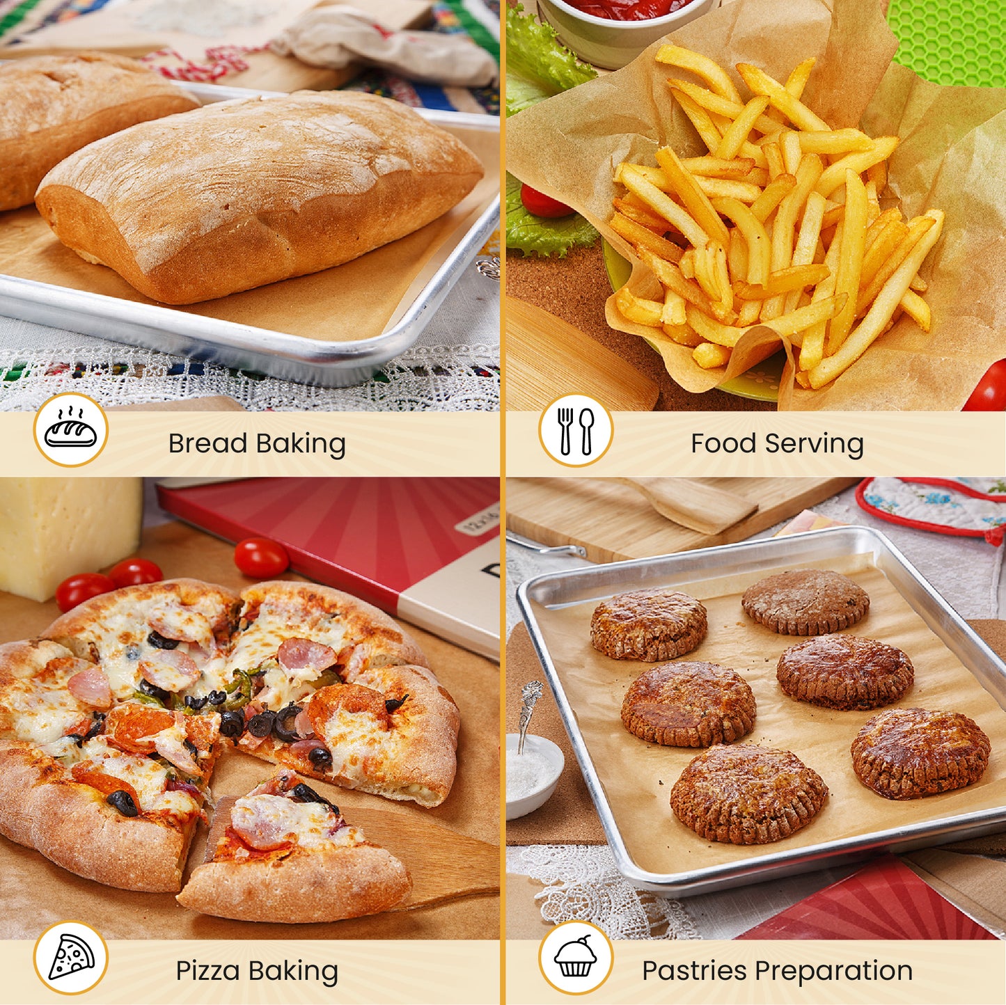 Parchment Paper Baking Sheets by Baker's Signature | Precut Non-Stick & Unbleached - Will Not Curl or Burn - Non-Toxic & Comes in Convenient Packaging - 12x16 Inch Pack of 120