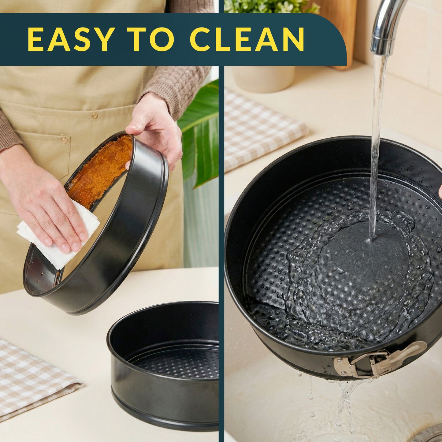 Cheesecake Pan 9" Carbon Steel With Removable Bottom – Leakproof Design Nonstick Coating Springform – Durable Cake Mold With Secure Latch, Even Heat Cheese Cake Pans For Baking