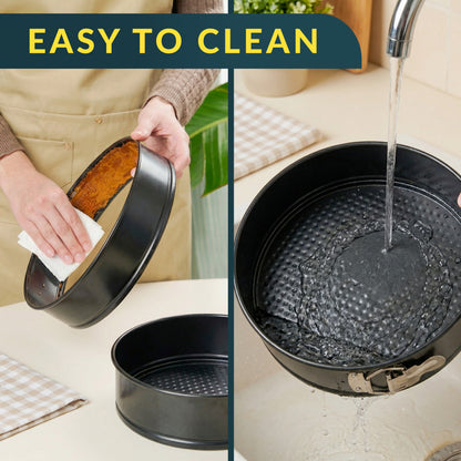 Cheesecake Pan 9" Carbon Steel With Removable Bottom – Leakproof Design Nonstick Coating Springform – Durable Cake Mold With Secure Latch, Even Heat Cheese Cake Pans For Baking