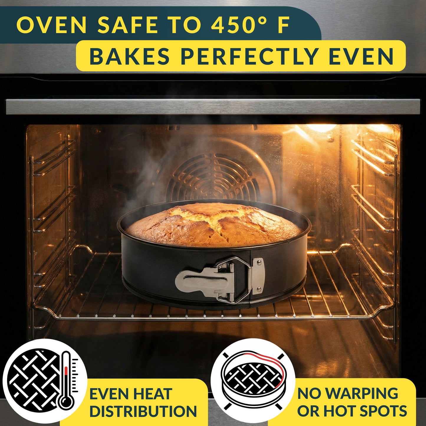 Cheesecake Pan 8" Carbon Steel With Removable Bottom – Leakproof Design Nonstick Coating Springform – Durable Cake Mold With Secure Latch, Even Heat Cheese Cake Pans For Baking
