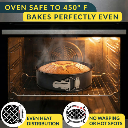 Cheesecake Pan 8" Carbon Steel With Removable Bottom – Leakproof Design Nonstick Coating Springform – Durable Cake Mold With Secure Latch, Even Heat Cheese Cake Pans For Baking