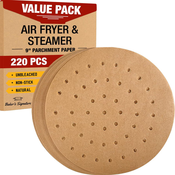 220pcs 9″ Steamer Paper, Air Fryer Round Parchment Paper Liners