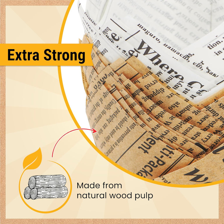 Tulip Cupcake Liners, Muffin Liners for Baking by Baker’s Signature – 150pcs of Parchment Paper Cups Cupcake Wrappers – Perfect Size, Sturdy, Greaseproof & Easy to Use – Beige White Brown