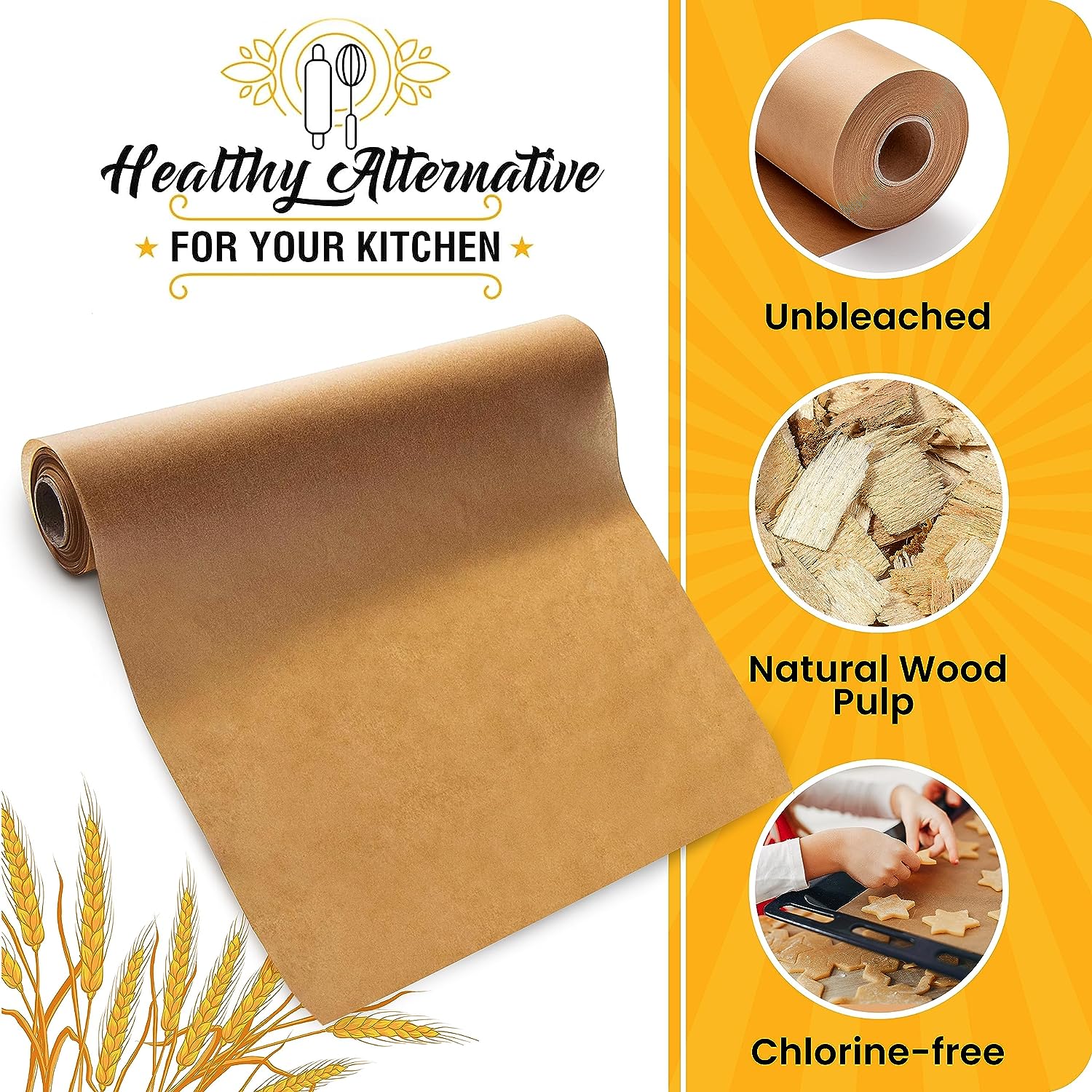 Parchment Paper Non-stick Baking Parchment Roll Unbleached Baking