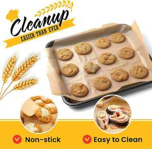 Unbleached Food Grade Parchment Paper Roll Baking Paper by Baker’s Signature | Silicone Coated & Unbleached – Will not Soak Through or Burn – Non-Toxic & Comes in Convenient Packaging