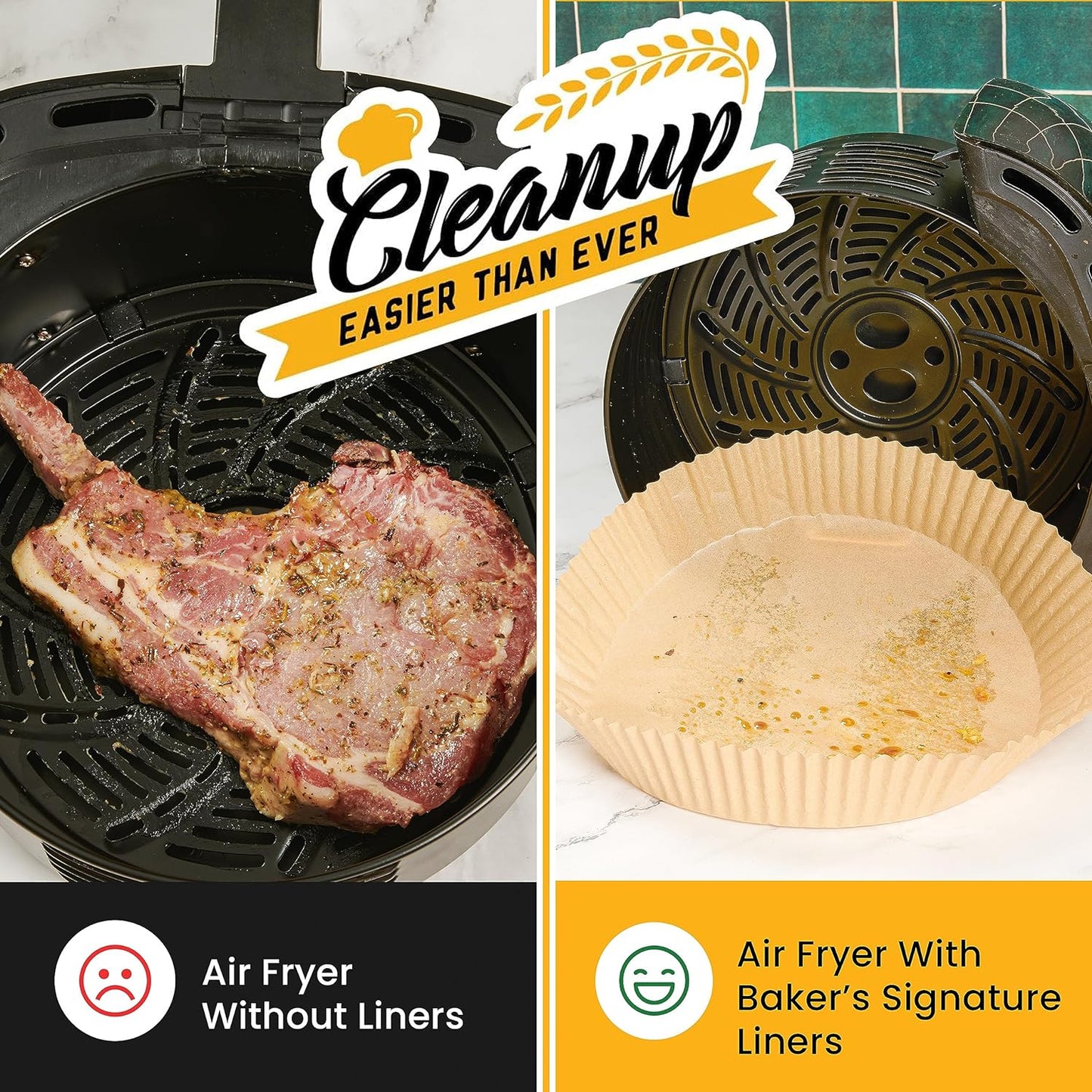 240 pcs Air Fryer Liners for Ninja, Round Disposable Airfryer Paper Liners – Non-Stick and Oil Proof for Easy Cleanup, Great for Oven, Pans & Baking – 8 Inch for 5-8 qt Basket by Baker's Signature