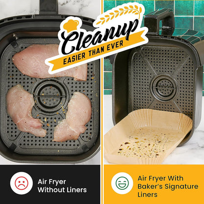 Air Fryer Liners for Ninja Foodi Dual – 120Pcs Disposable Parchment Paper for Ninja DZ201 DZ401, Instant Pot Vortex Plus, PowerXL Vortex – Non-Stick and Oil Proof for Easy Cleanup by Baker's Signature