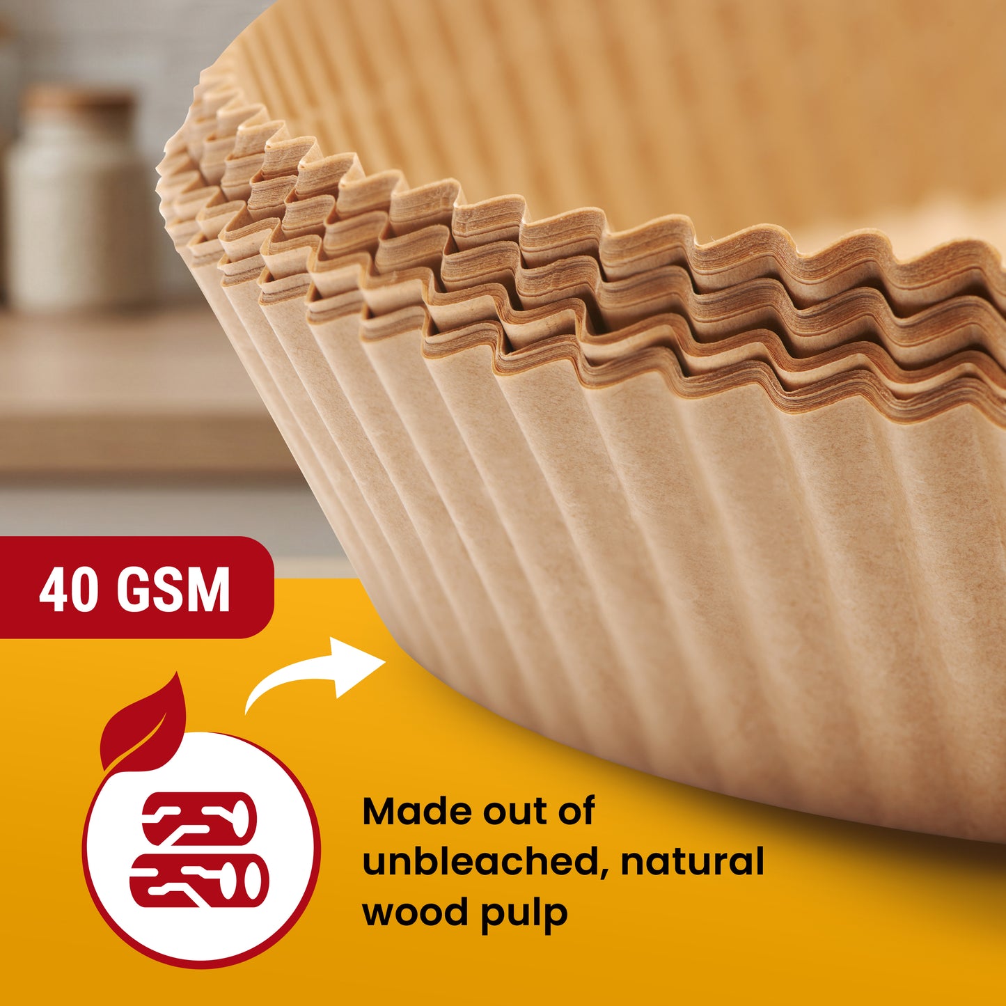 Round Air Fryer Liners for Ninja, 400 Pcs 8" for 5-8 qt Basket Disposable Non-Stick & Oil-Proof for Easy Cleanup – Unbleached Wood Pulp, Fits Foodi & Instant Pot