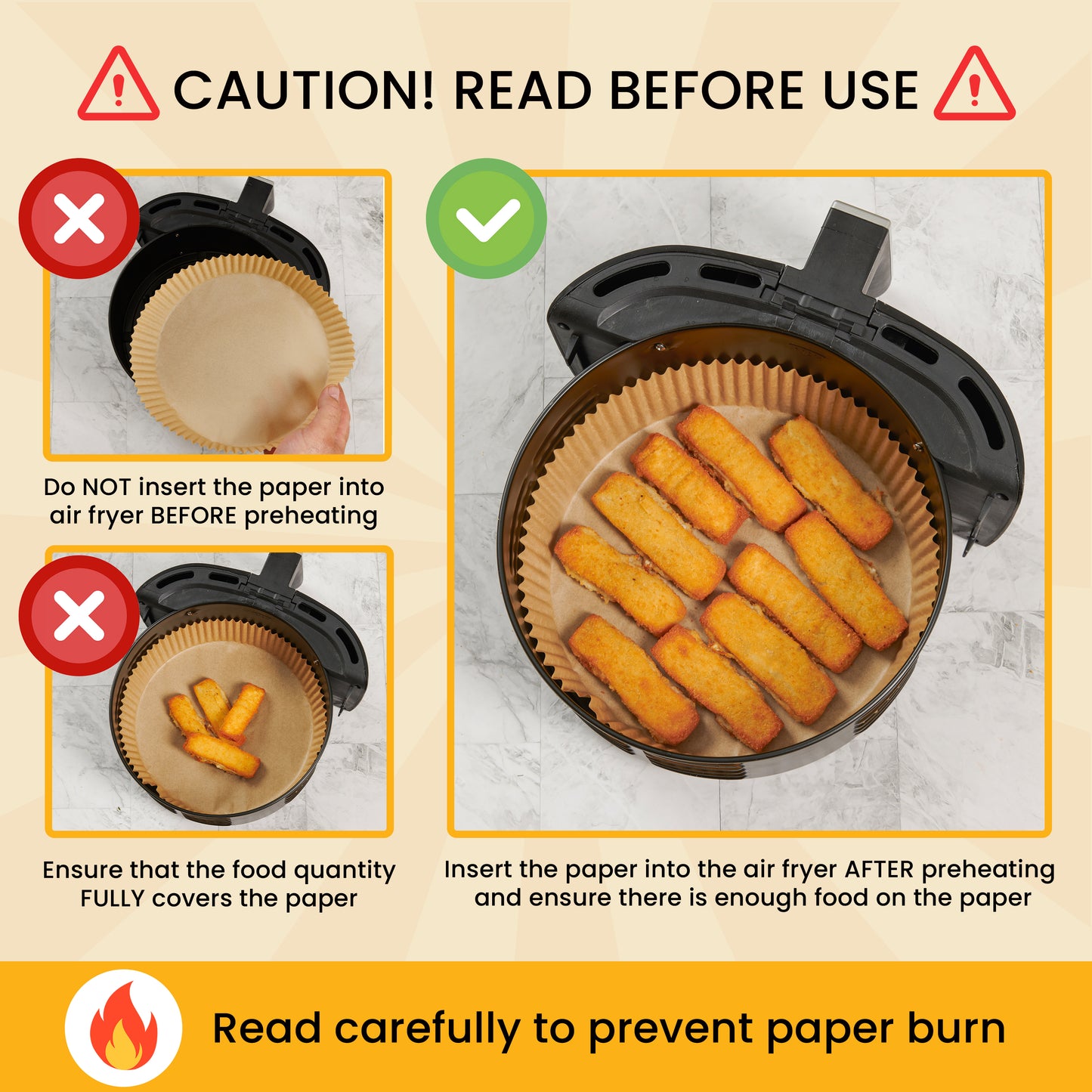 Round Air Fryer Liners for Ninja, 400 Pcs 8" for 5-8 qt Basket Disposable Non-Stick & Oil-Proof for Easy Cleanup – Unbleached Wood Pulp, Fits Foodi & Instant Pot