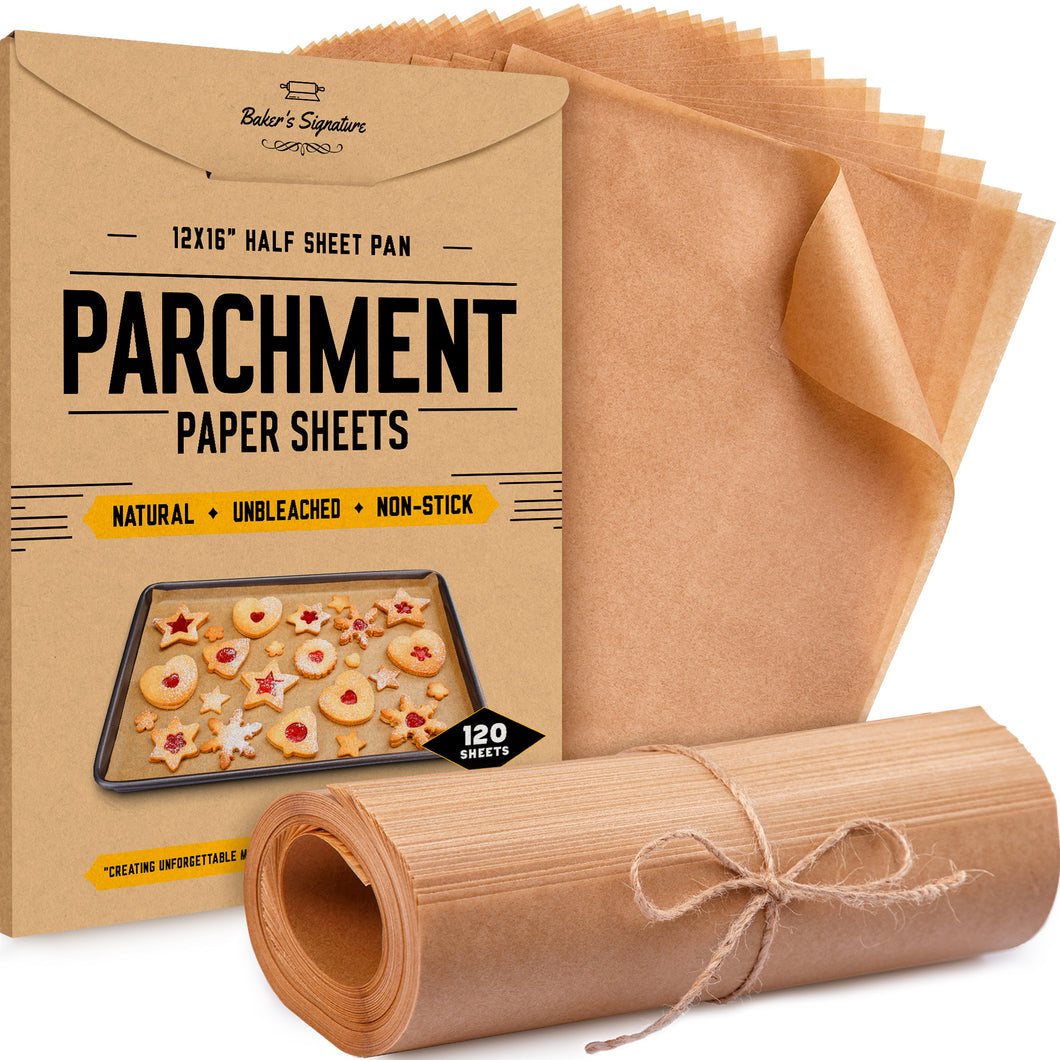 100pcs Unbleached Parchment Paper, Precut Baking Liners Sheets