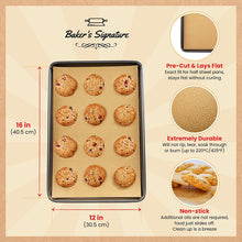 Load image into Gallery viewer, Parchment Paper Baking Sheets by Baker’s Signature | Precut Silicone Coated &amp; Unbleached – Will Not Curl or Burn – Non-Toxic &amp; Comes in Convenient Packaging – 12x16 Inch Pack of 220