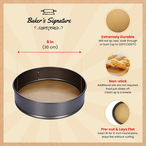 9 Inch Rounds Pack of 220 Parchment Paper Baking Sheets by Baker’s Signature | Precut Silicone Coated & Unbleached – Will Not Curl or Burn – Non-Toxic & Comes in Convenient Packaging