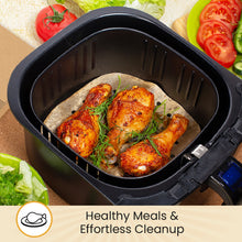Load image into Gallery viewer, 8.5 Inch Airfryer Squares Pack of 220 Parchment Paper Sheets by Baker’s Signature | Precut Silicone Coated &amp; Unbleached – Will Not Curl or Burn – Non-Toxic &amp; Comes in Convenient Packaging