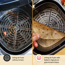 Load image into Gallery viewer, 8.5 Inch Airfryer Squares Pack of 220 Parchment Paper Sheets by Baker’s Signature | Precut Silicone Coated &amp; Unbleached – Will Not Curl or Burn – Non-Toxic &amp; Comes in Convenient Packaging