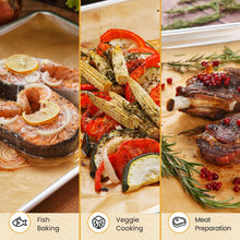 Load image into Gallery viewer, Parchment Paper Baking Sheets by Baker&#39;s Signature | Precut Non-Stick &amp; Unbleached - Will Not Curl or Burn - Non-Toxic &amp; Comes in Convenient Packaging - 12x16 Inch Pack of 120